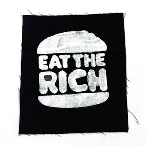 Eat The Rich Patch DIY Hand painted Punk Patch Goth Emo Crust Punk Grunge Edgy